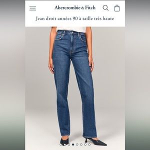 curve love ultra high rise 90’s straight abercrombie jeans